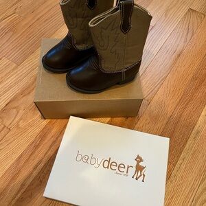 Baby Deer Dark Brown and Light Tan Kids Boots